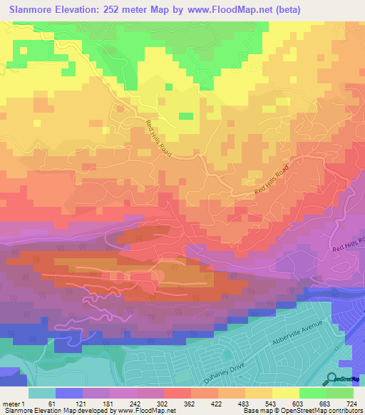 Slanmore,Jamaica Elevation Map