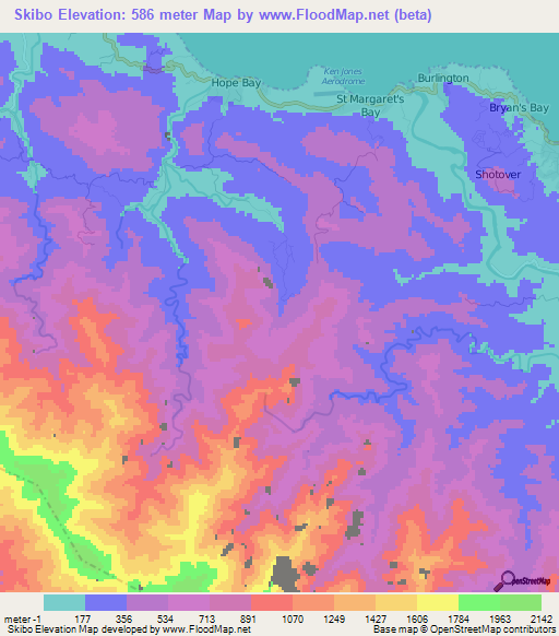 Skibo,Jamaica Elevation Map