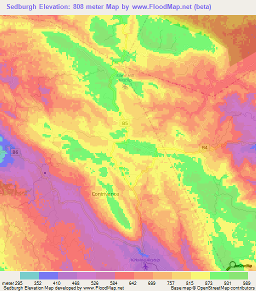 Sedburgh,Jamaica Elevation Map