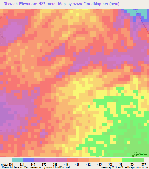 Riswich,Jamaica Elevation Map