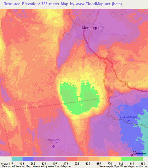 Resource,Jamaica Elevation Map