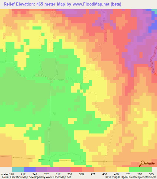 Relief,Jamaica Elevation Map