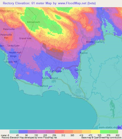 Rectory,Jamaica Elevation Map