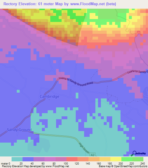 Rectory,Jamaica Elevation Map
