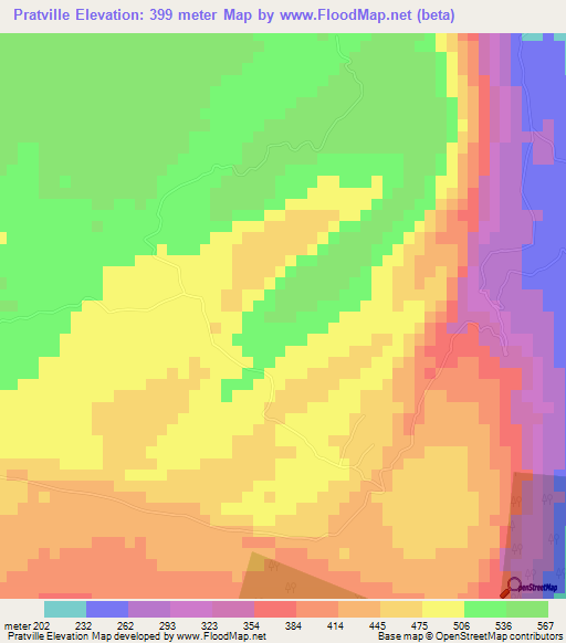 Pratville,Jamaica Elevation Map