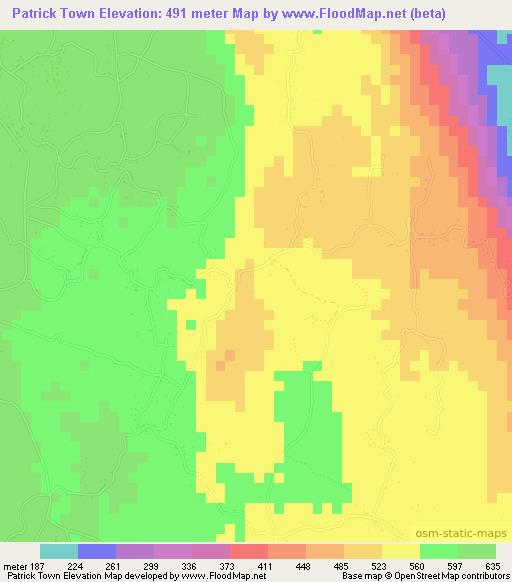 Patrick Town,Jamaica Elevation Map