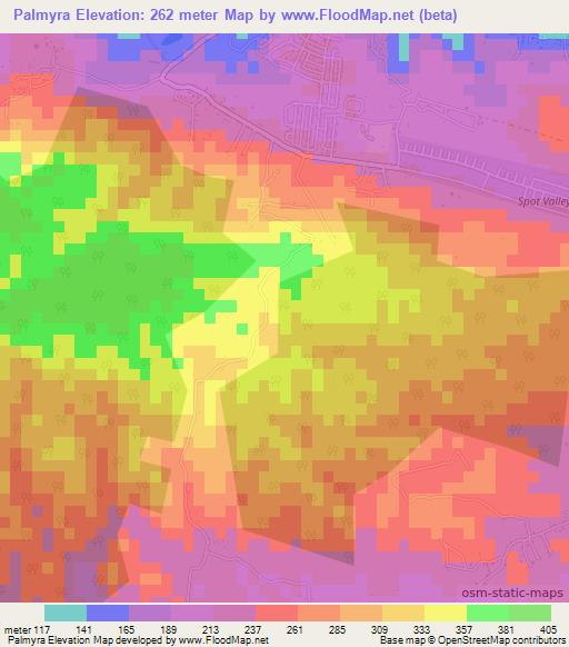 Palmyra,Jamaica Elevation Map