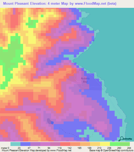 Mount Pleasant,Jamaica Elevation Map