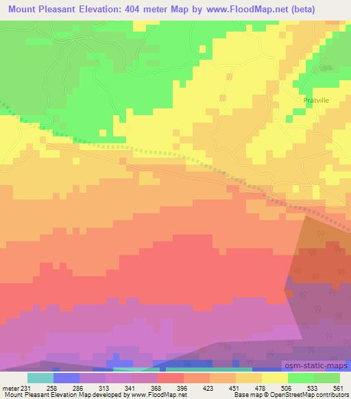 Mount Pleasant,Jamaica Elevation Map