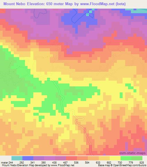 Mount Nebo,Jamaica Elevation Map