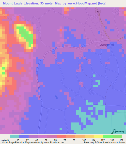 Mount Eagle,Jamaica Elevation Map