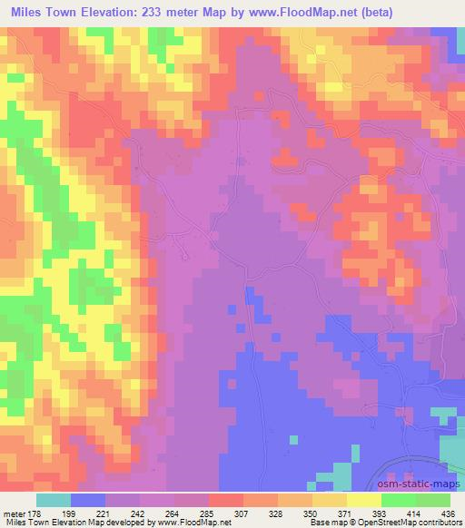 Miles Town,Jamaica Elevation Map