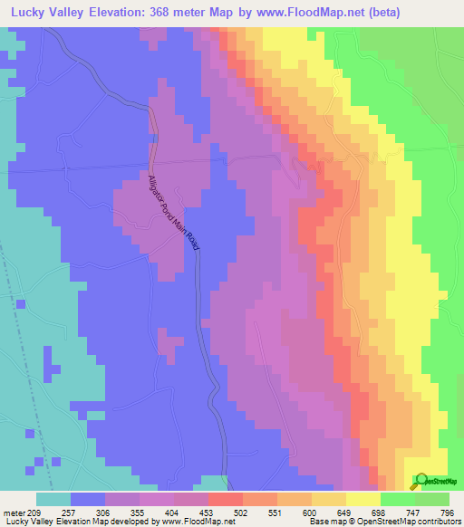 Lucky Valley,Jamaica Elevation Map