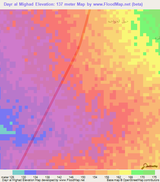 Dayr al Mighad,Yemen Elevation Map