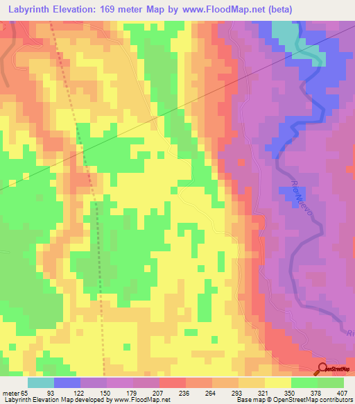 Labyrinth,Jamaica Elevation Map