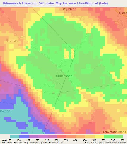 Kilmarnoch,Jamaica Elevation Map