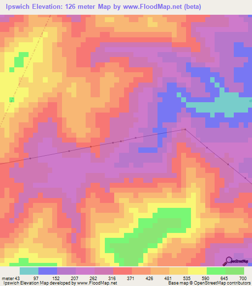 Ipswich,Jamaica Elevation Map