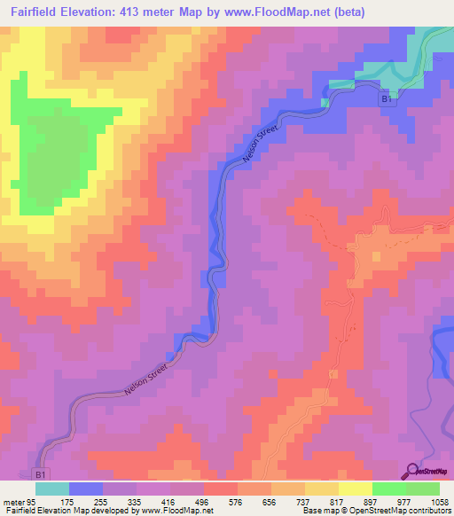 Fairfield,Jamaica Elevation Map