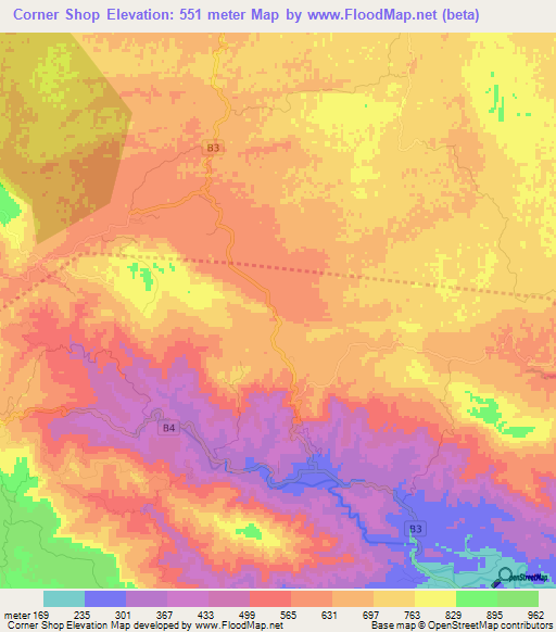 Corner Shop,Jamaica Elevation Map