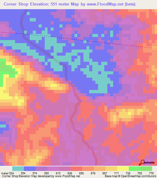 Corner Shop,Jamaica Elevation Map