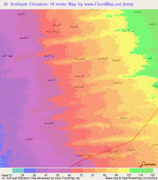 Al `Arshiyah,Yemen Elevation Map