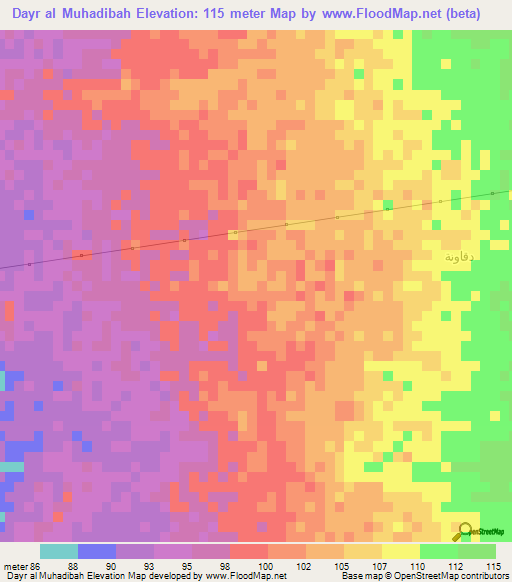 Dayr al Muhadibah,Yemen Elevation Map