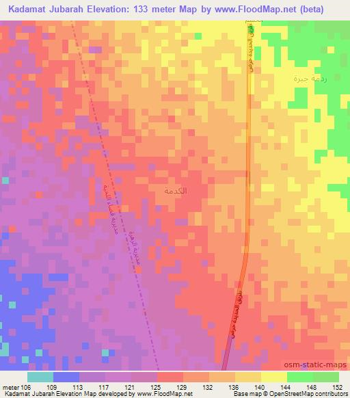 Kadamat Jubarah,Yemen Elevation Map
