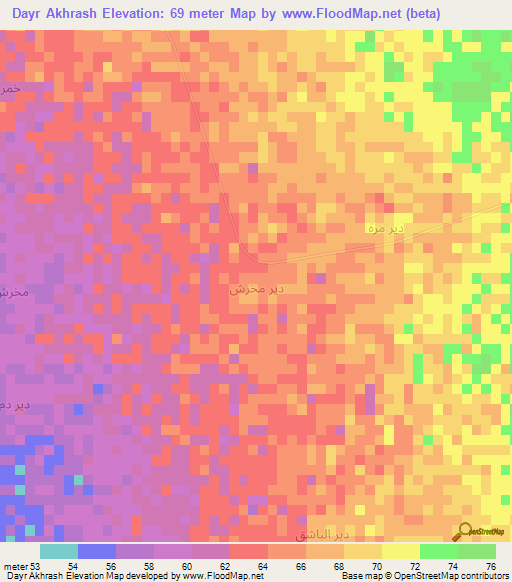 Dayr Akhrash,Yemen Elevation Map