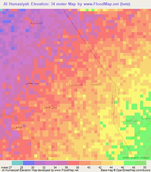 Al Humasiyah,Yemen Elevation Map