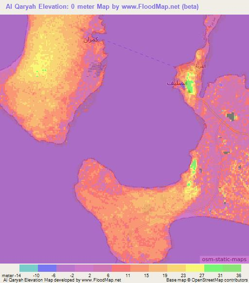 Al Qaryah,Yemen Elevation Map