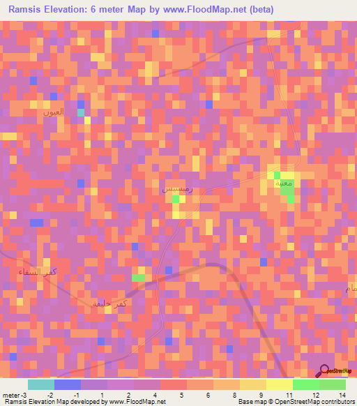 Ramsis,Egypt Elevation Map