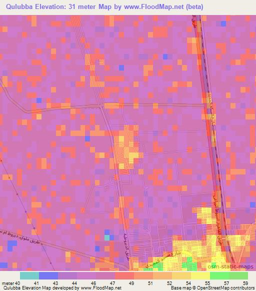Qulubba,Egypt Elevation Map