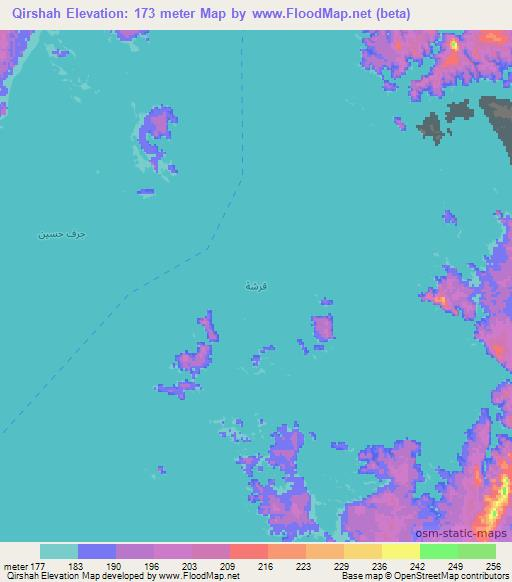Qirshah,Egypt Elevation Map