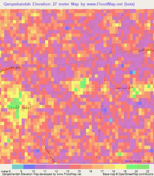 Qarqashandah,Egypt Elevation Map