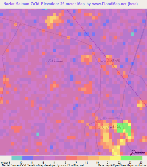 Nazlat Salman Za'id,Egypt Elevation Map