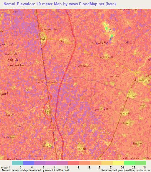 Namul,Egypt Elevation Map