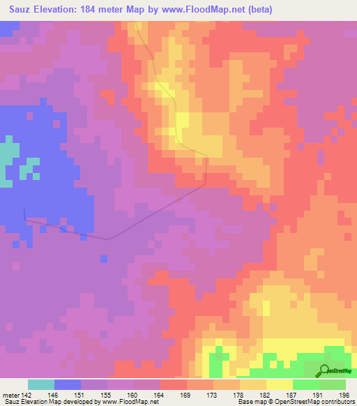 Sauz,Mexico Elevation Map