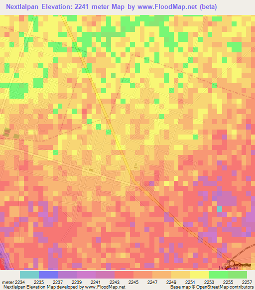 Nextlalpan,Mexico Elevation Map
