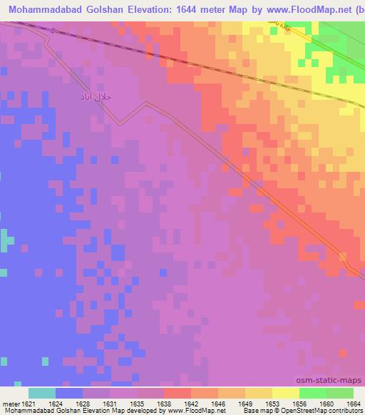 Mohammadabad Golshan,Iran Elevation Map