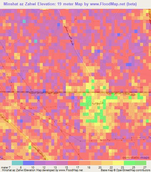 Minshat az Zahwi,Egypt Elevation Map