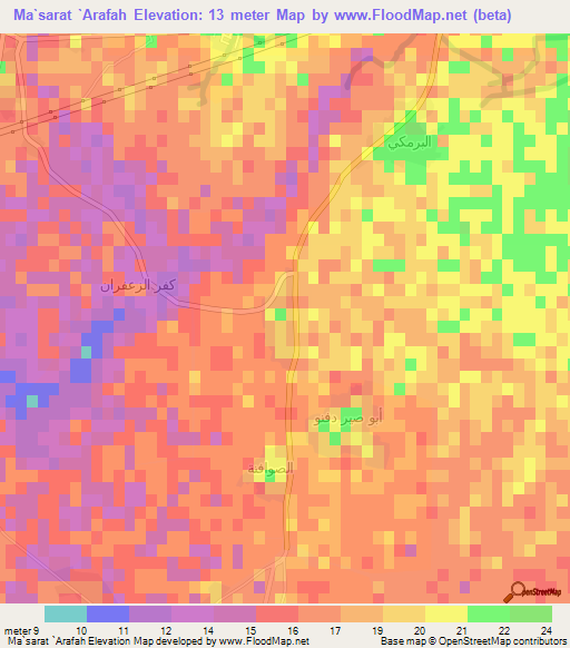 Ma`sarat `Arafah,Egypt Elevation Map