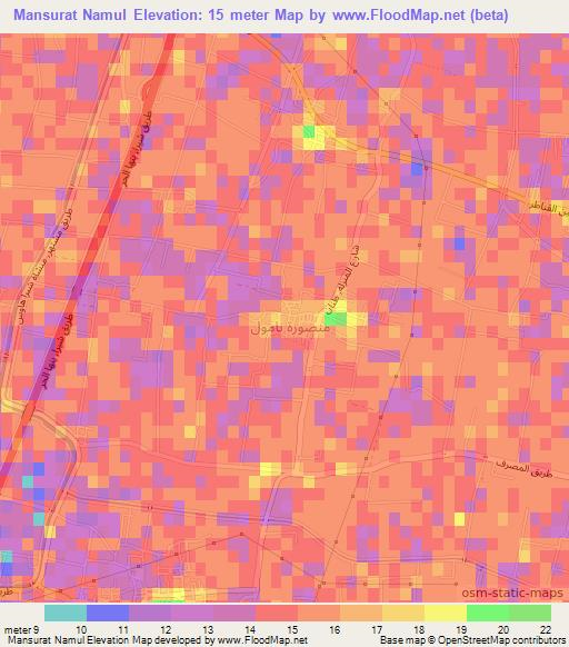 Mansurat Namul,Egypt Elevation Map