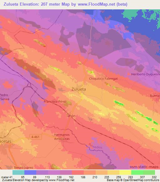Zulueta,Cuba Elevation Map