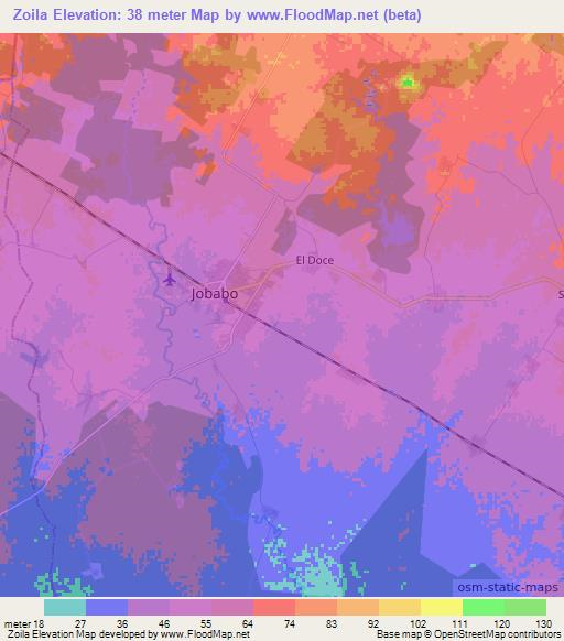Zoila,Cuba Elevation Map