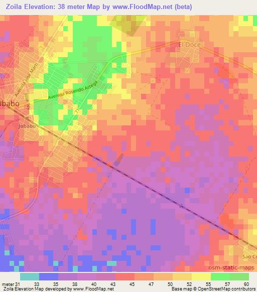 Zoila,Cuba Elevation Map