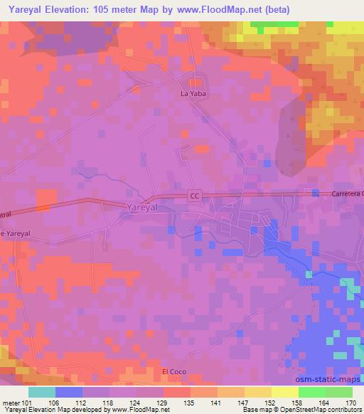 Yareyal,Cuba Elevation Map