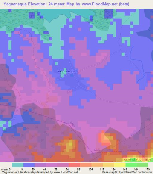 Yaguaneque,Cuba Elevation Map