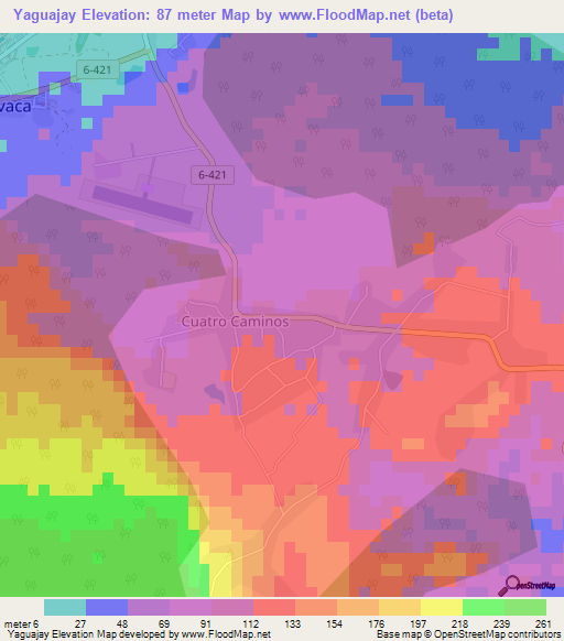 Yaguajay,Cuba Elevation Map