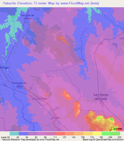 Yabucito,Cuba Elevation Map