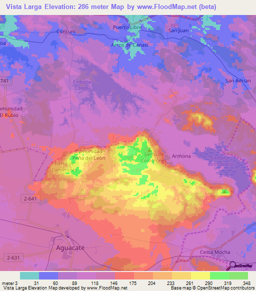 Vista Larga,Cuba Elevation Map